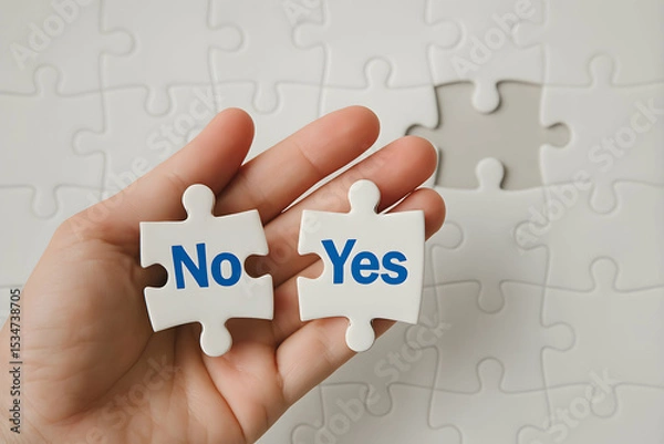 Fototapeta Making the Right Choice Yes or No? A Visual Representation of Decision-Making