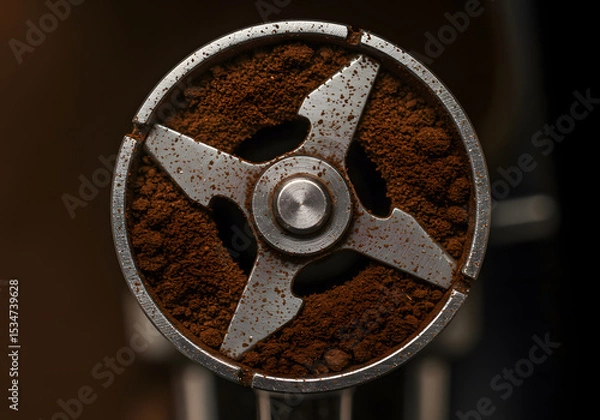 Fototapeta Closeup coffee grinder blades
