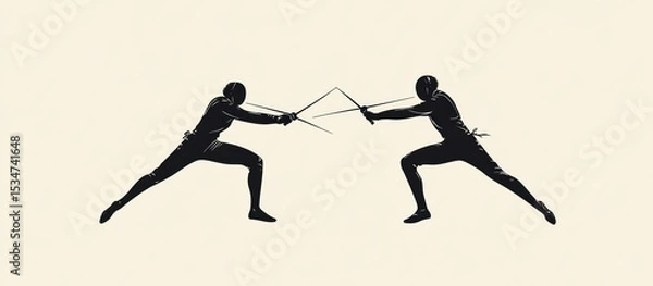Fototapeta Two fencers in action
