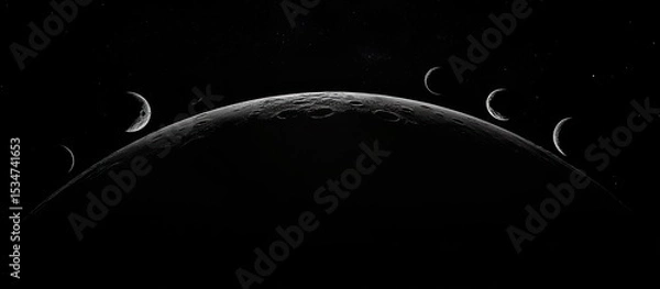 Fototapeta Dark space, celestial bodies