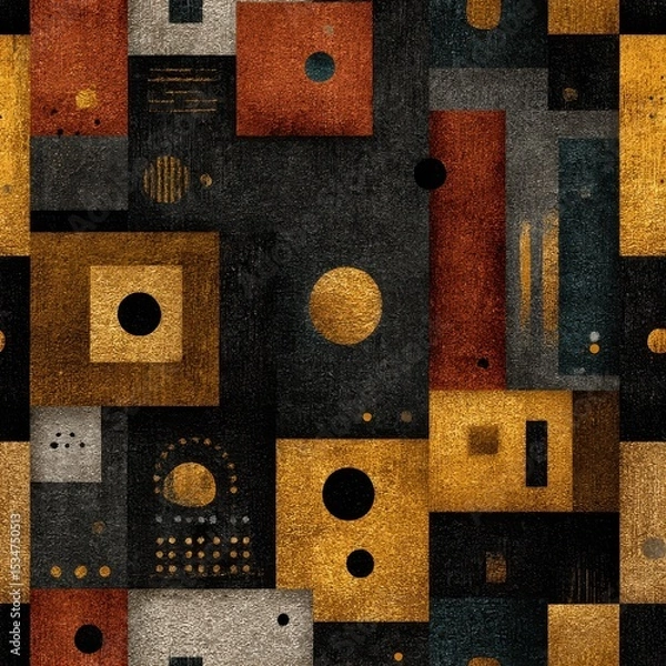 Fototapeta Abstract Geometric Design with Warm Colors and Textured Background