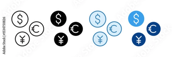 Fototapeta Currency Icon Set Multiple Style Collection