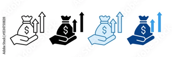 Fototapeta Financial Investment Icon Set Multiple Style Collection