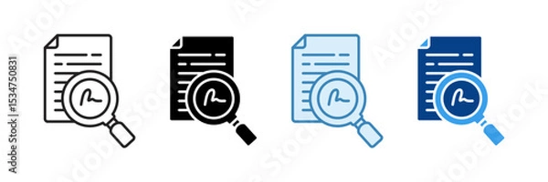 Fototapeta Agreement Analysis Icon Set Multiple Style Collection