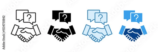 Fototapeta Contract Negotiate Icon Set Multiple Style Collection
