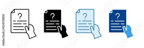 Fototapeta Negotiation Paperwork Icon Set Multiple Style Collection
