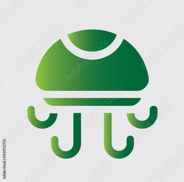 Fototapeta JELLYFISH icons and logos about nature and its surroundings
