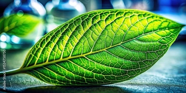 Obraz Green Lab Leaf Portrait Photography: High-Resolution Botanical Close-Up Images