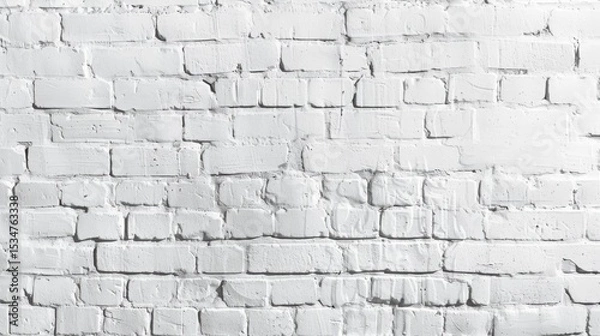 Fototapeta Weathered white brick wall texture background