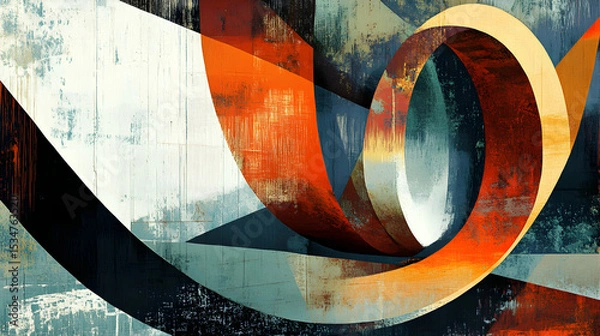 Obraz Abstract Modern Art with Dynamic Shapes and Bold Color Palette