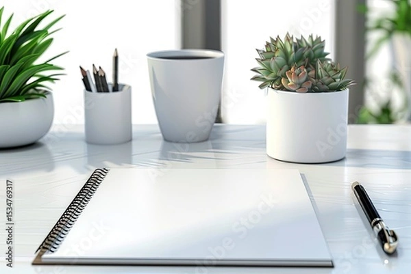 Fototapeta High Quality Image of Stationery Branding Corporate View Mockup Premium