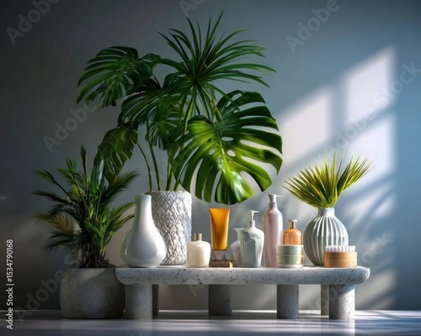 Obraz Stylish indoor plant arrangement modern home photography bright environment close-up view aesthetic inspiration