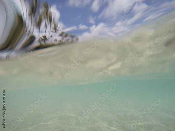 Fototapeta Underwater view of the beach in Hawaii