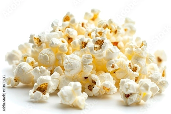 Fototapeta flawless image of Close up of popcorn isolated on white background