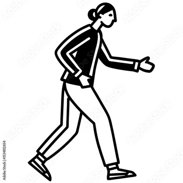 Fototapeta figure-in-dynamic-walking-motion