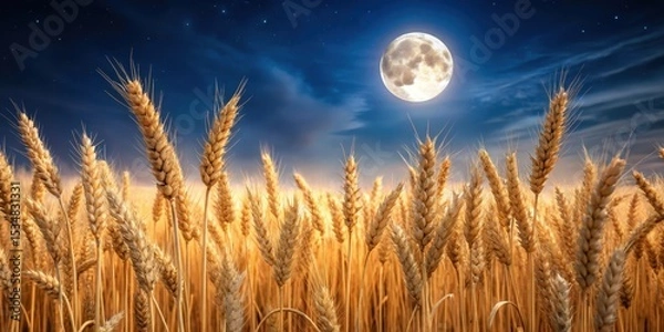 Fototapeta A serene wheat field bathed in soft