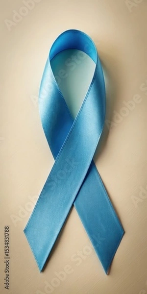 Fototapeta A blue ribbon with a subtle wave pattern and a muted color scheme