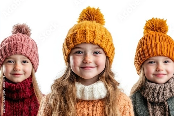 Fototapeta High Resolution of Playful Holiday Portraits Isolated on White Background, Depth of Field