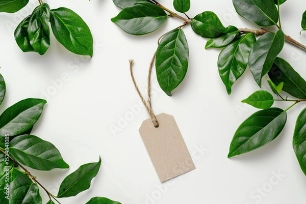 Fototapeta Ultra Hd Visual of White Background with Tag Mockup