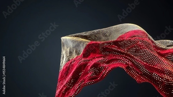 Fototapeta National flag waving with generative design elements