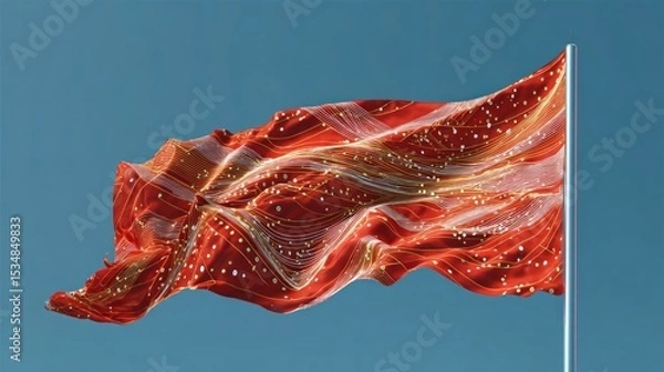 Fototapeta National flag waving with generative design elements