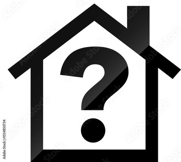 Fototapeta Home with Question Icon Design