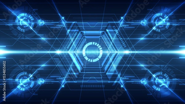 Fototapeta Abstract technology background. Futuristic user interface. Vector illustration for your design