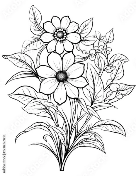 Fototapeta Vector illustration of color pages