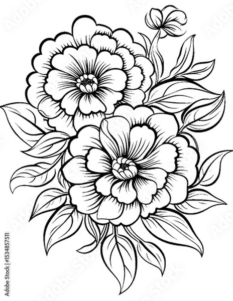 Fototapeta Vector illustration of color pages