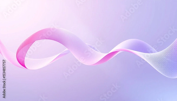 Fototapeta 8K ULTRA HD Digital Art of Flowing Gradient Ribbon Suspended in Soft Background