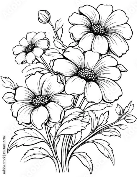Fototapeta Vector illustration of color pages