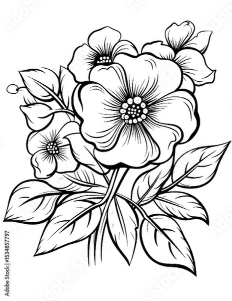Fototapeta Vector illustration of color pages