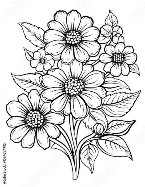 Fototapeta Vector illustration of color pages