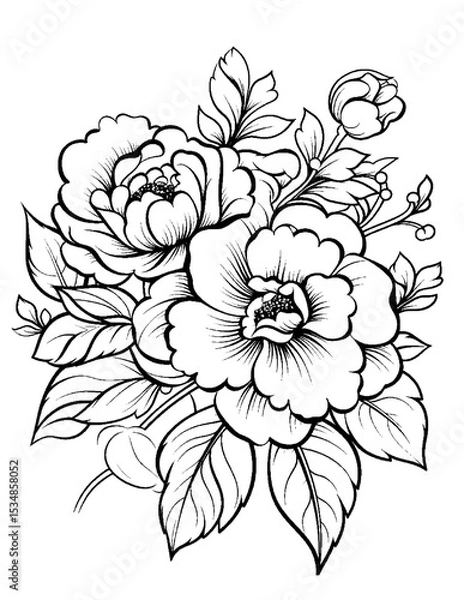 Fototapeta Vector illustration of color pages