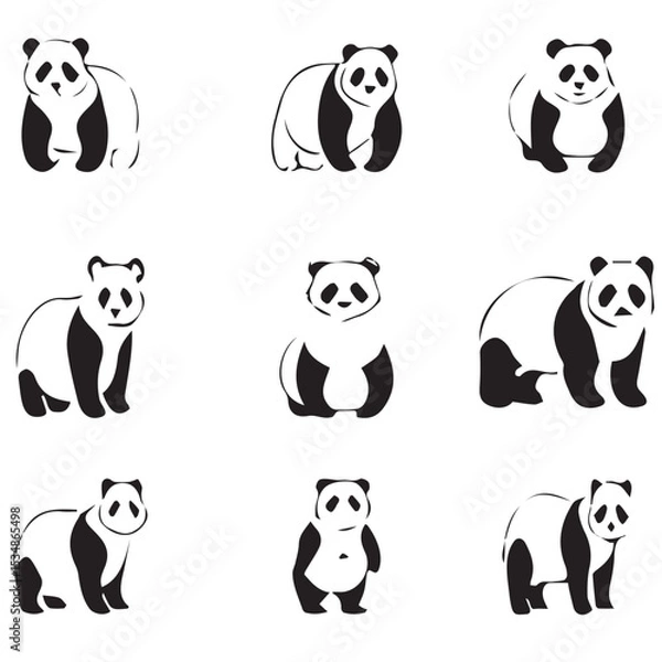 Obraz set of panda