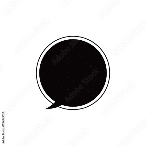 Obraz かすれたシンプルな丸形吹き出し_左向き単品