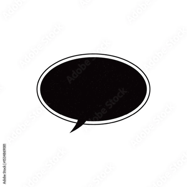 Obraz かすれたのシンプルな楕円形吹き出し_左向き単品