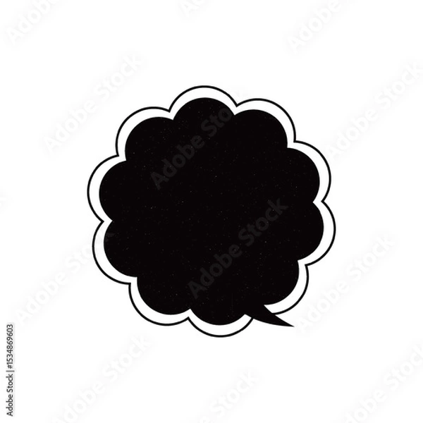 Obraz かすれたシンプルなもこもこ吹き出し_右向き単品