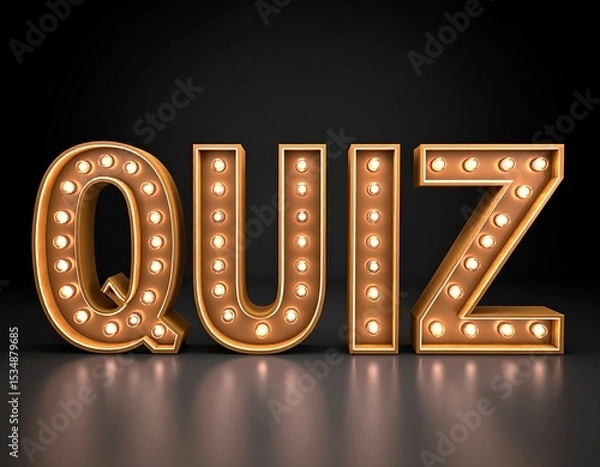 Obraz Retro quiz  on dark background