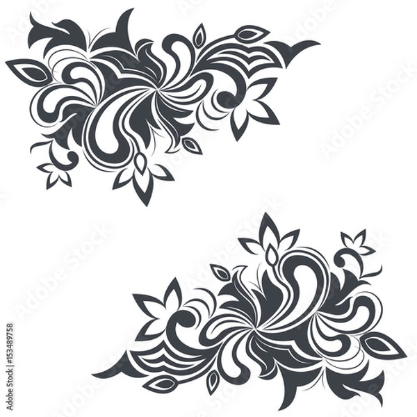 Obraz Vintage corner floral design element