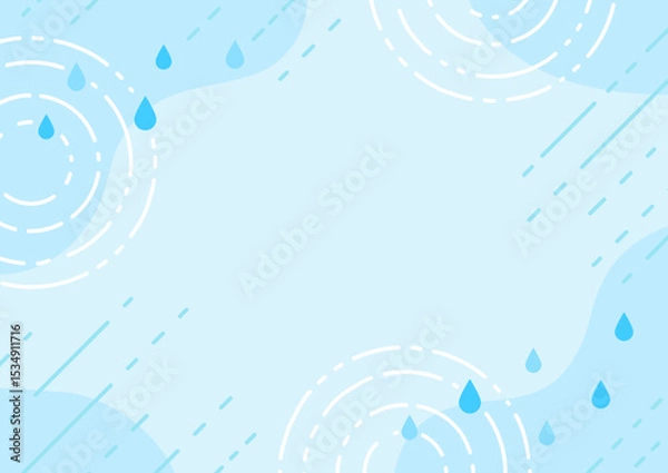 Fototapeta 梅雨の雨のフレーム、背景イラスト