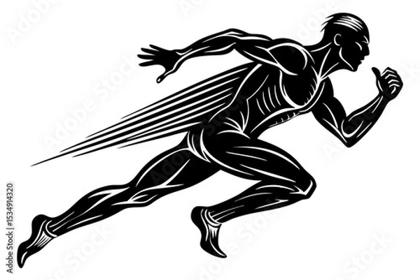 Fototapeta Powerful Runner Dynamic Illustration of Speed and Athleticism