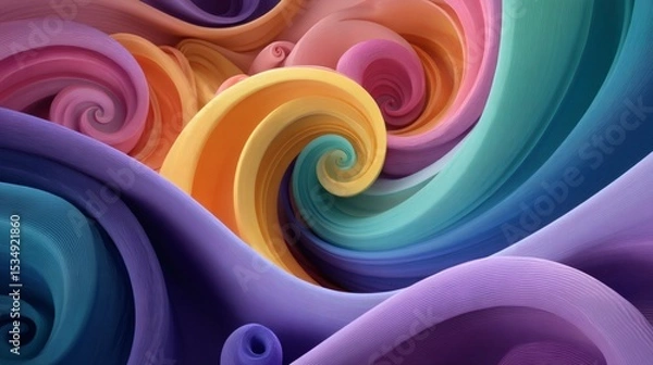 Obraz Colorful Swirls of Abstract Shapes in Vibrant Tones and Patterns
