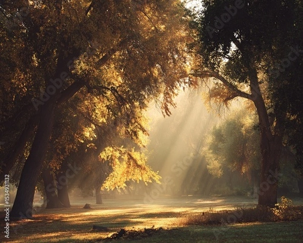 Obraz Autumn Sunlight Forest Path. (1)