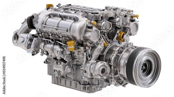 Fototapeta Powerful car engine isolated on transparent background