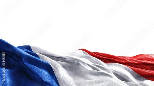 Obraz Tricolor flag on white background for celebration or patriotic theme