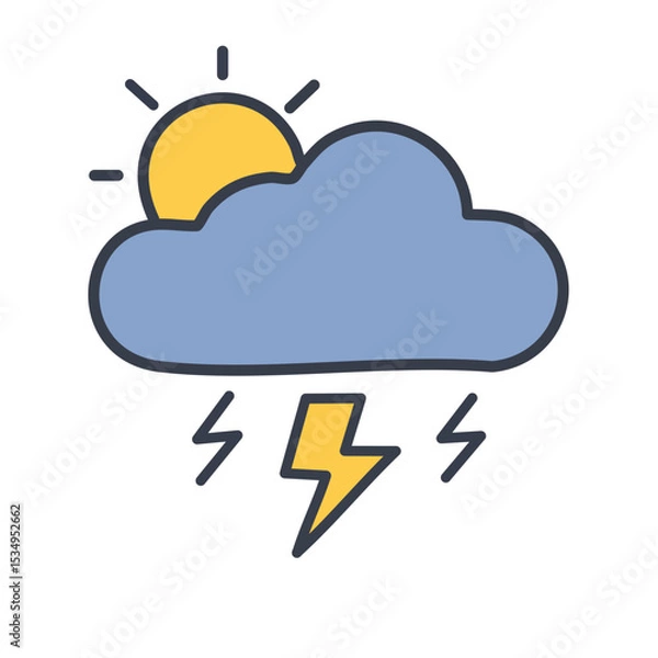 Fototapeta Simple and Clean Weather Symbols – Vector Illustration