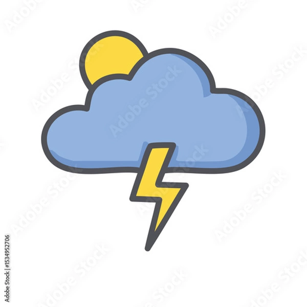 Fototapeta Simple and Clean Weather Symbols – Vector Illustration