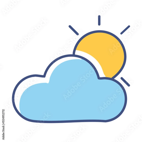 Fototapeta Simple and Clean Weather Symbols – Vector Illustration