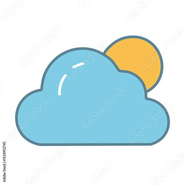 Fototapeta Simple and Clean Weather Symbols – Vector Illustration